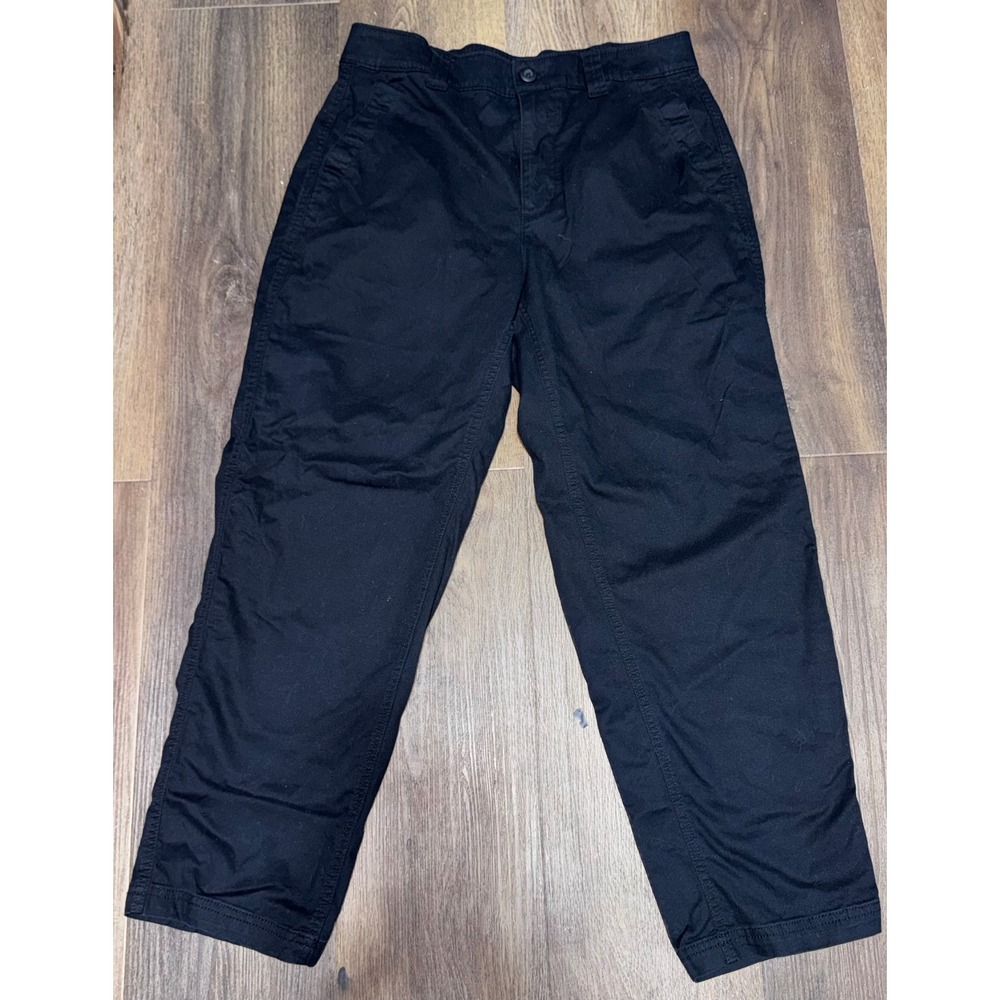 Old Navy High-Rise OG Chino Pants Black Straight Leg Stretch Size M